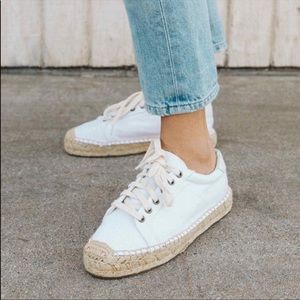 Soludos | Izzy Espadrille Platform White Sneakers